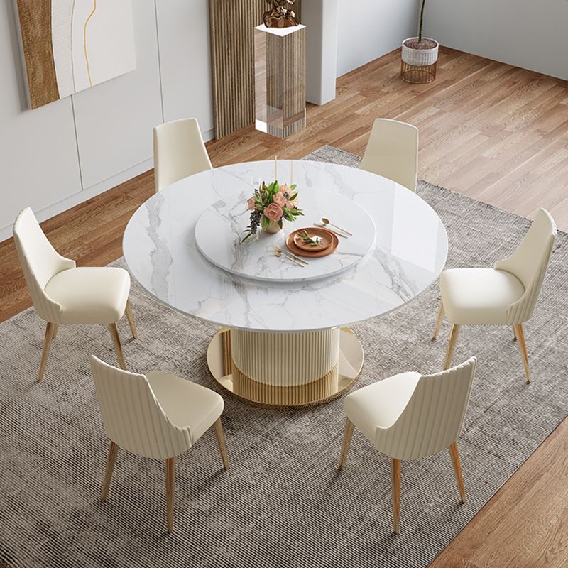 Modern Round Dining Table Solid Wood Pedestal Base Dining Table for Dining Room