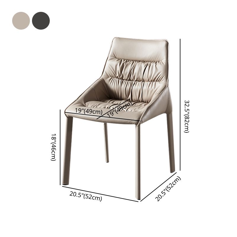 Sillas laterales de comedor de cuero contemporáneo, silla con respaldo sólido para uso doméstico