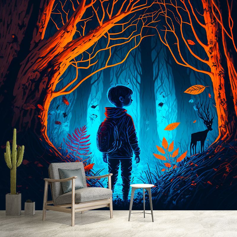 Magic Forest Pattern Wall Mural Moisture Resistant for Living Room Decoration