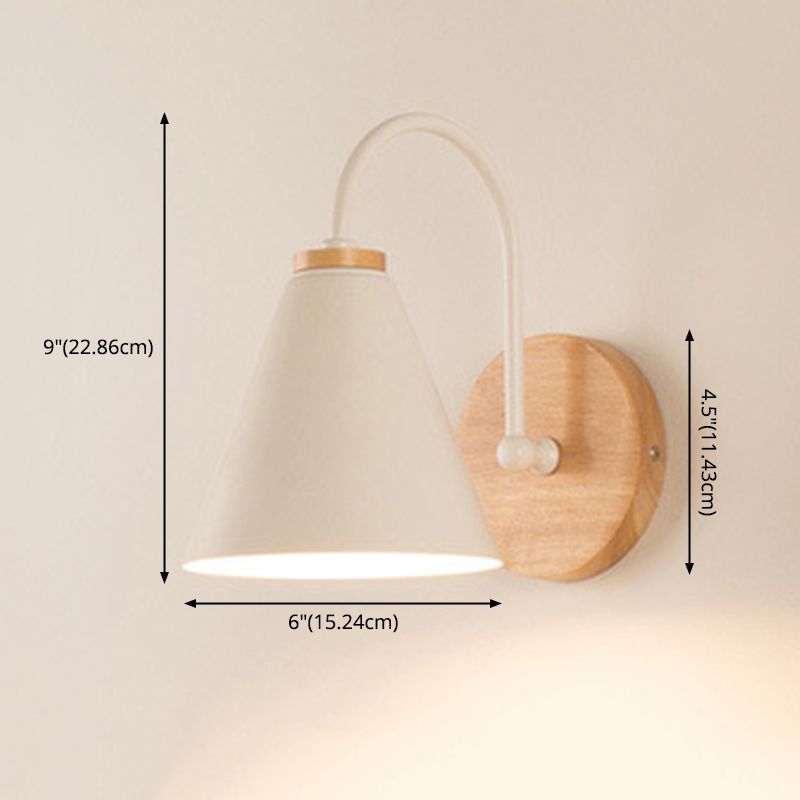 Iluminación de pared de sombra geométrica al estilo de madera simple de lectura de la pared de la pared en blanco y negro