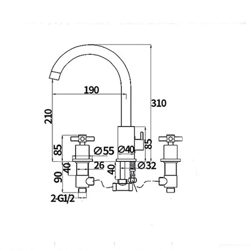 Modern Roman Tub Faucet Set Copper Deck-Mount with Handles Bathtub Faucet