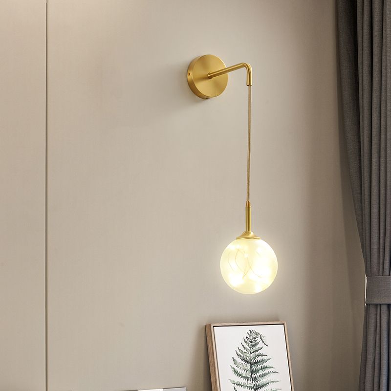 Glass Globe Wall Sconces Modern Style 1 Light Wall Mounted Lamps