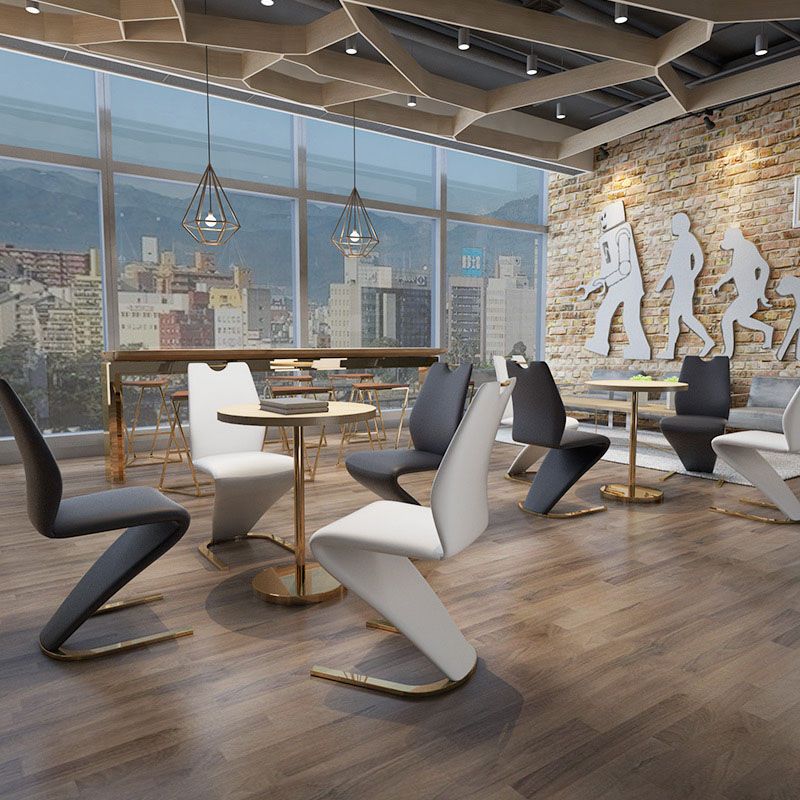 Chaises de salle à manger en similicuir de style scandinave, chaise à dossier solide pour cuisine (Ensemble de 2)