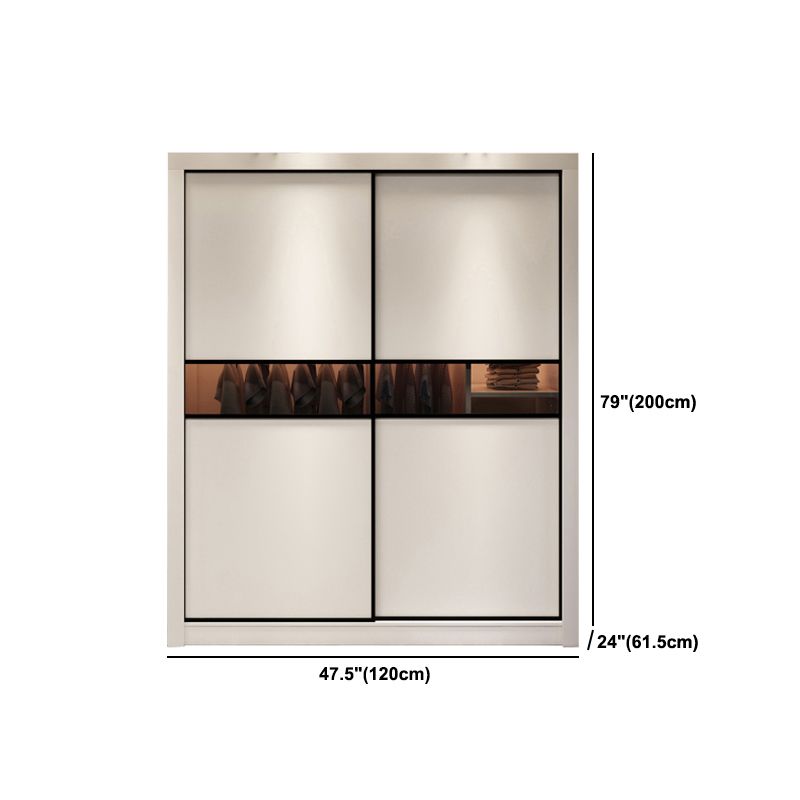 White Engineered Wood Wardrobe Closet Contemporary Wardrobe for Bedroom