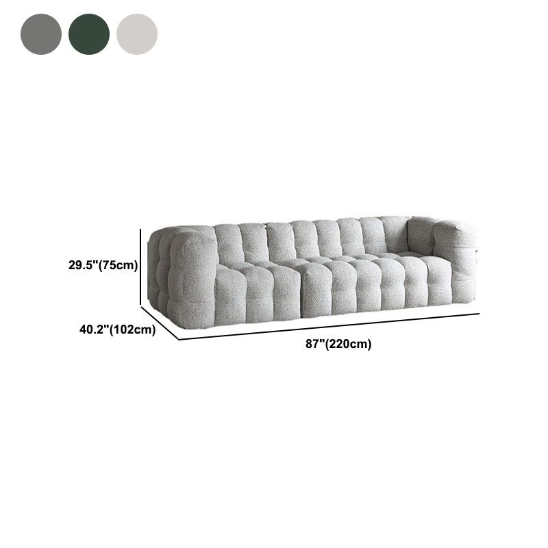 Pillow Sewn Back Sofa Contemporary Tuxedo Arm Wool - 40.16" D