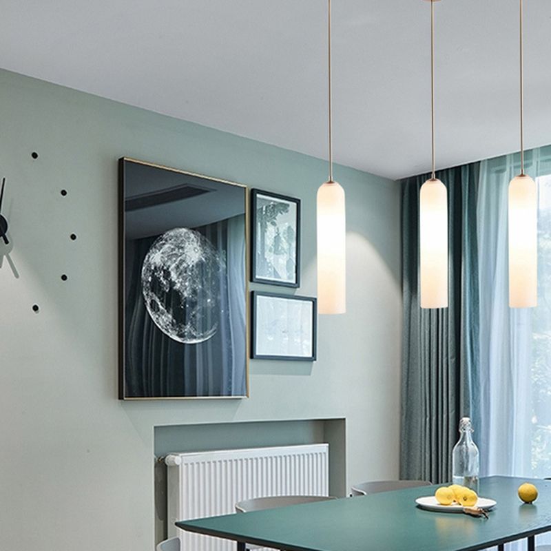 Répandiment de la lampe à pension de pendentif tubulaire minimaliste.