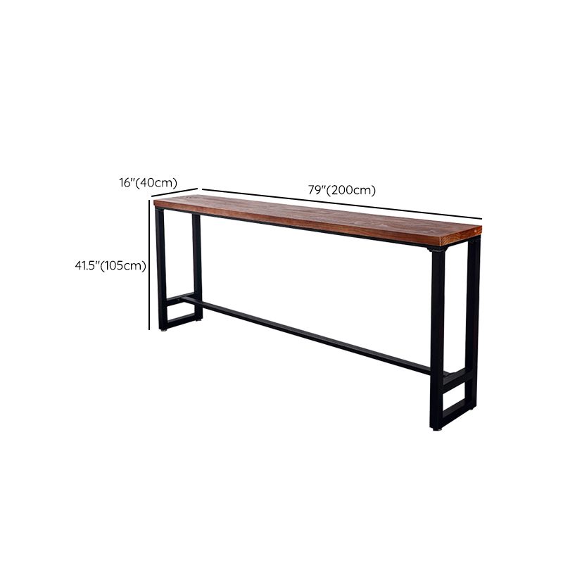 Industrial Rectangle Wood Counter Table 1/6/11 Pieces Bar Table Set for Cafe