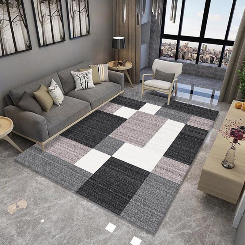 Multi Colored Novelty Rug Polypropylene Geometric Printed Area Carpet Non-Slip Backing Washable Rug for Parlor