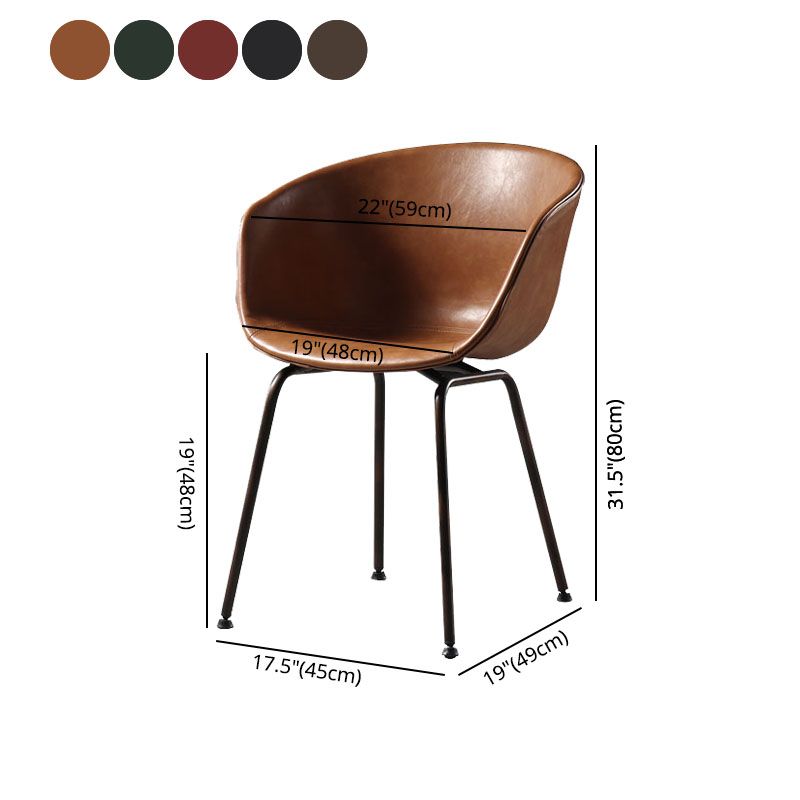 Sillas de comedor de cuero estilo moderno Sillas de comedor sin brazos con respaldo sólido