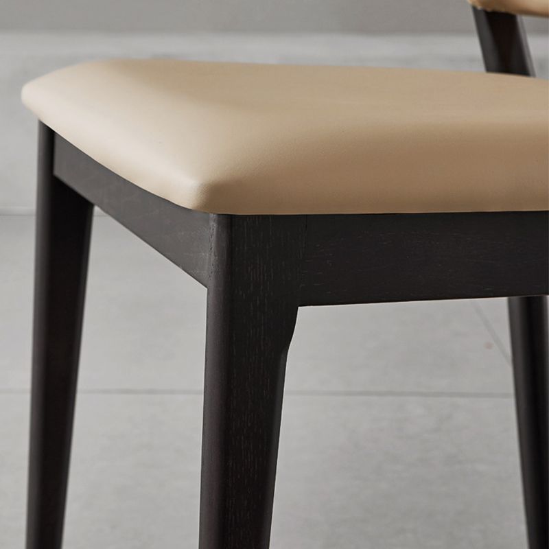 Contemporary Style Side Chair Wood Open Back Dining Room Chair for Brasserie