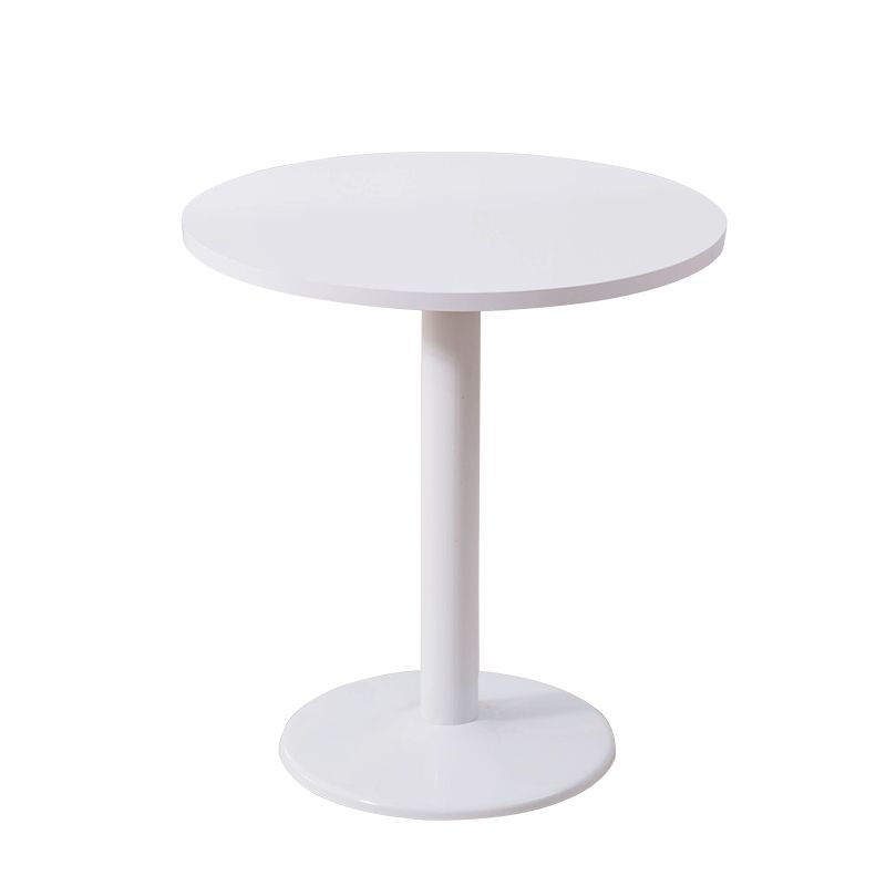 Modern Wooden Top Dining Table for 2 Person with Metal Pedestal Base