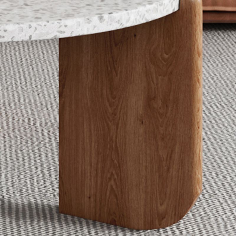 Contemporary Round Terrazzo Coffee Table 15.7" H 1 Single Cocktail Table