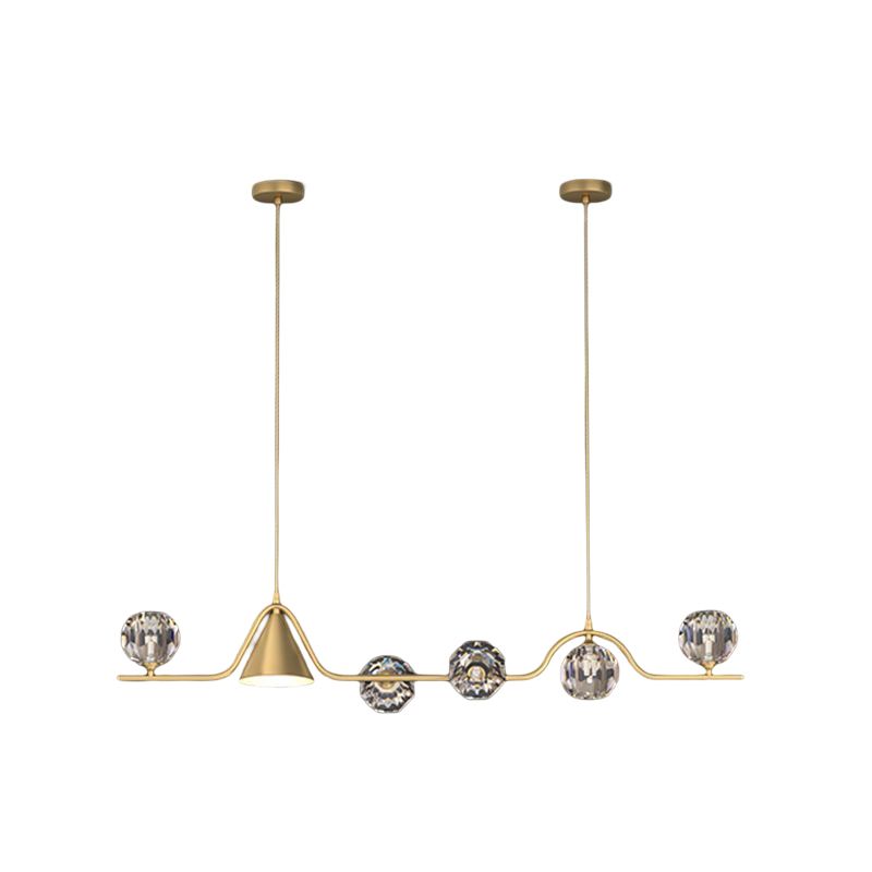 Modern Style Ball Shape Island Pendants Crystal Pendant Lights for Dining Room