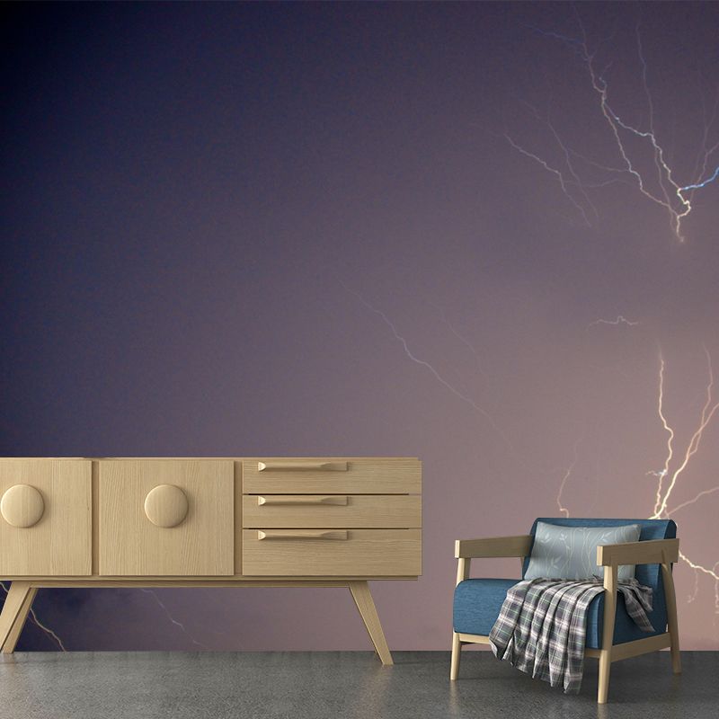 Lightning Contemporary Wall Mural Modernist Wall Covering for Bedroom Decor