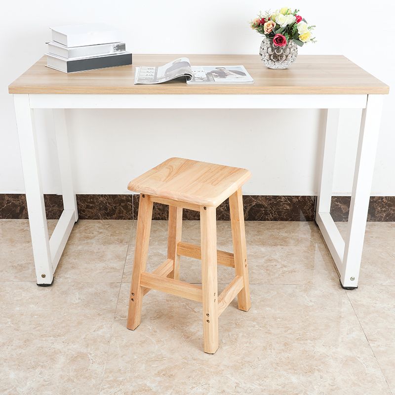 Taburete de bar sin respaldo moderno sin brazos de madera para el hogar con asiento y pedal de madera