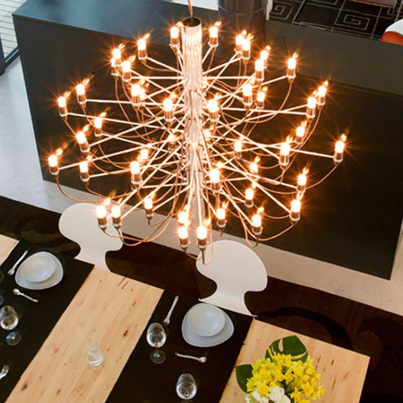 Postmoderne Neuheit Kerze Kronleuchter Metallic Lobby Wohnzimmer Federung Licht