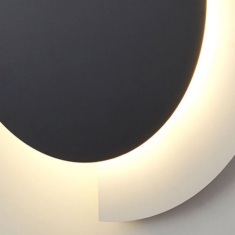 Single Modern Wall Mounted Sconce LED Round Wall Light in Green/Black/Orange Finish