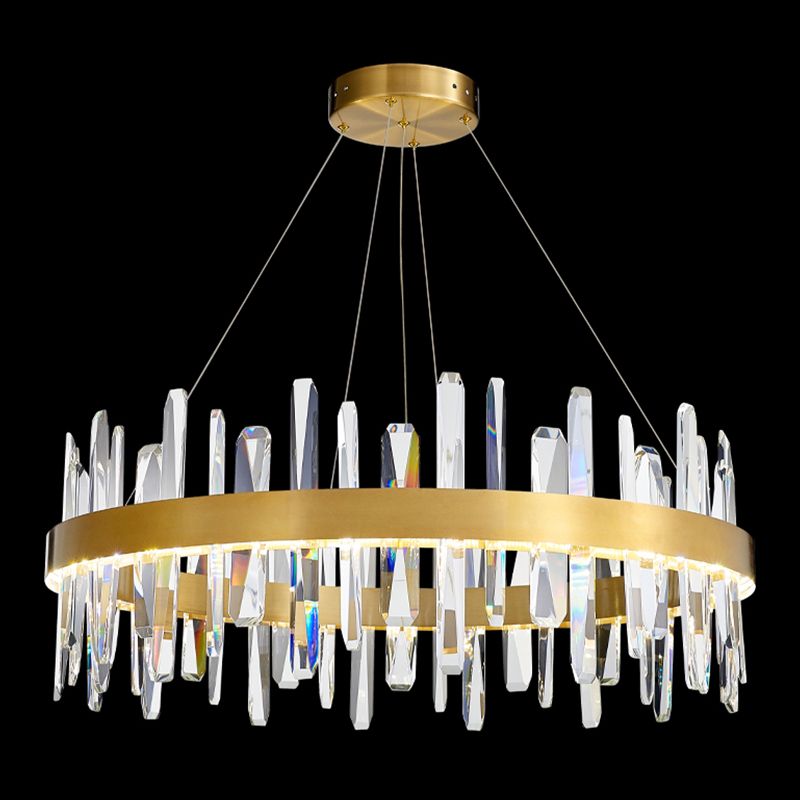 Modern Pendant Light Circle Crystal Single Light Island Lighting Idea For Dining Room