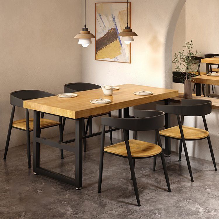 Industrial Rectangle Dining Table Solid Wood Table for Dining Room