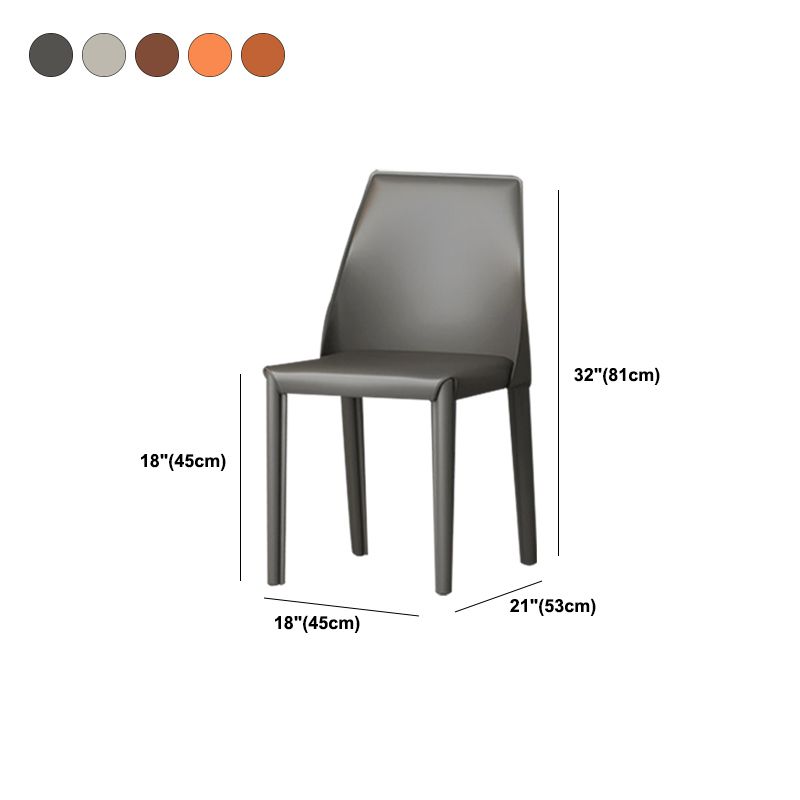 Upholstered Side Chair Modern Faux Leather Armless Dining Chairs