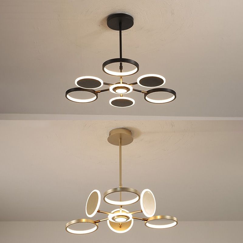 Circles Chandelier Pendant Light Nordic Metal LED Ceiling Pendant Light for Living Room
