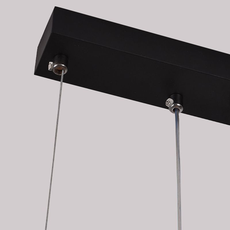 Modern Geometric Island Light Metal 39.5" Wide Island Pendant in Black for Dining Room