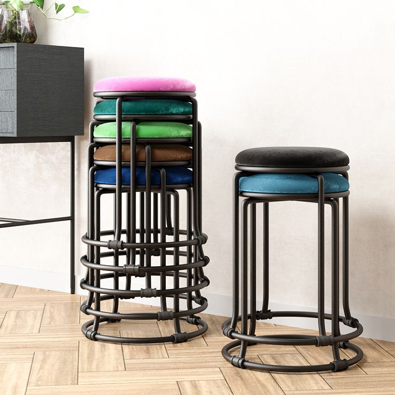 Orange Round Standard Velvet Pure Color Standard for Living Room