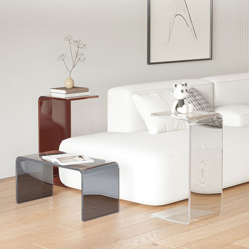 11.81" Wide Plastic Side End Table Abstract Sofa Side Accent Table