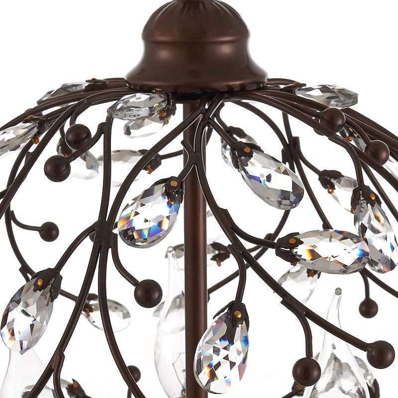 Crystal Globe Kroonluchter Hedendaagse 3 bollen zwart/bronzen hangend hanglampje voor eetkamer