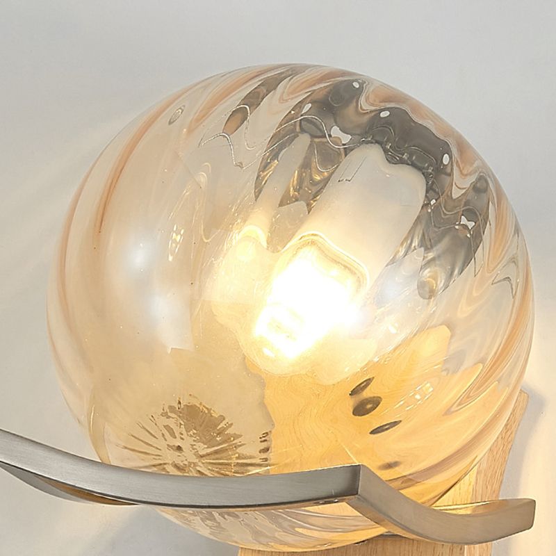 Modern Style Spherical Shape Wall Sconce Glass 1 Light Sconces for Bedroom