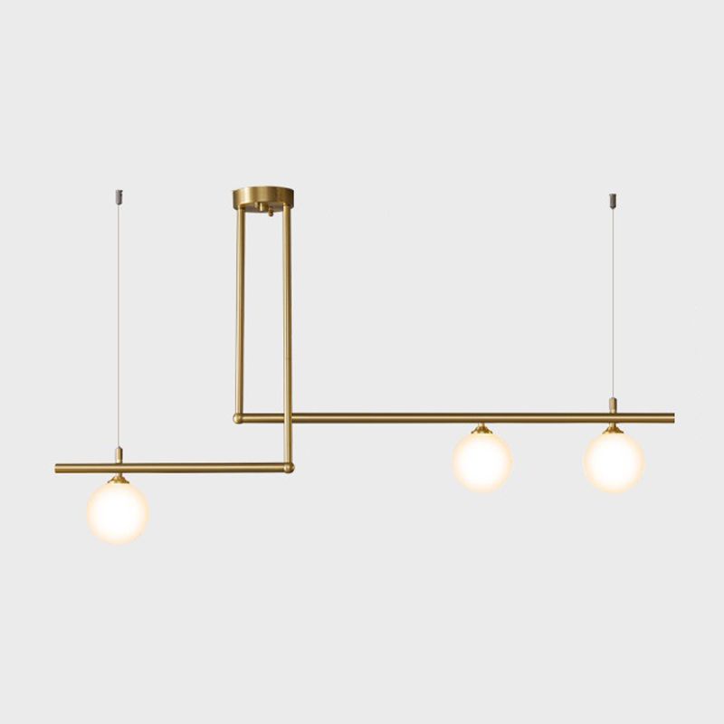 Simple Island Lighting Fixture Glass Hanging Light for Dining Room