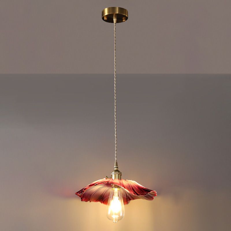 Pot Cover Shape Hanging Lighting Industrial Style Glass Hanging Lamp