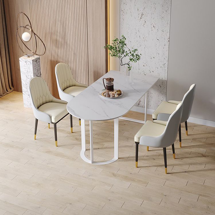 Simplicity Style Furniture Double Pedestal Stone Dining Site Table for Home