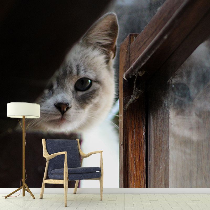 Environment Friendly Resistant Mural Wallpaper Cute Cats Sleeping Room Wall Mural