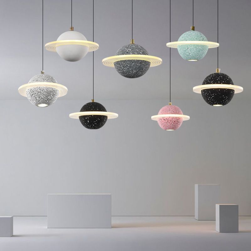 Modern Minimalist Style Global Pendant Lighting Fixtures Cement Hanging Pendant Lights for Living Room