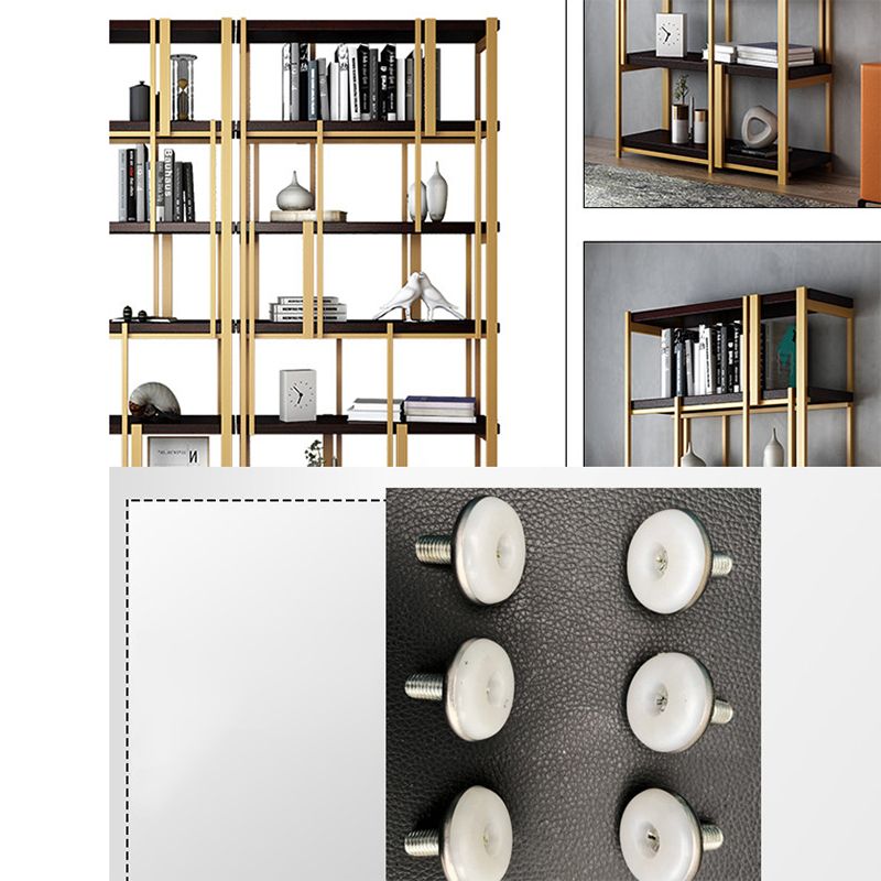 Glam Shelf Bookcase Open Back Metal Bookcase for Home Office