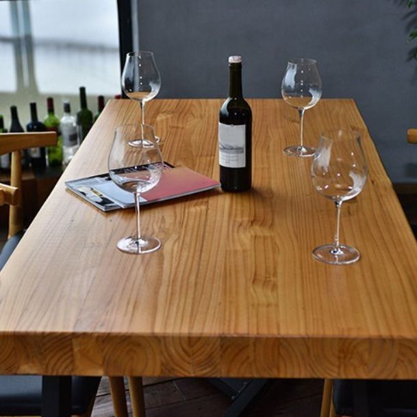 Pine Wood Industrial Dining Table Set 1/2/5 Pieces Wooden Dinette Set for Home