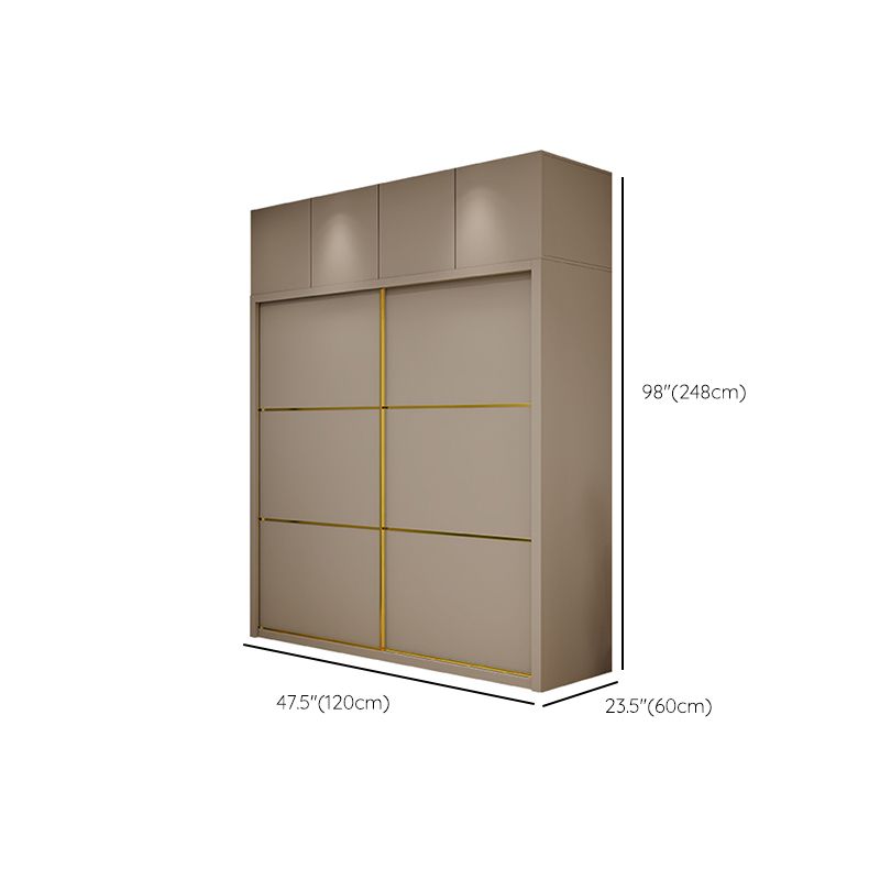 Contemporary Style Wardrobe Wooden Bedroom Wardrobe Closet with Clothes Rail