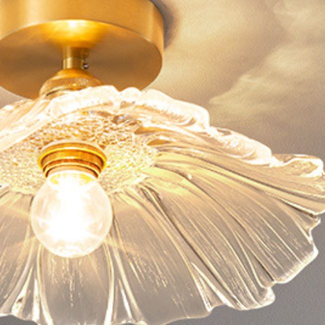 Modernism Flush Mount Lighting Golden Metallic Ceiling Light for Aisle