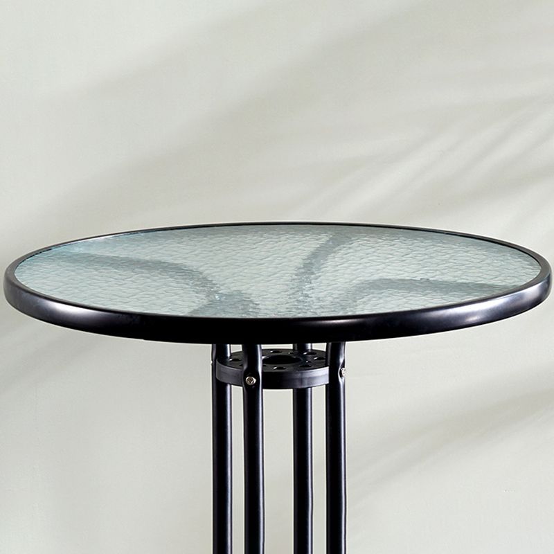 Round Shape Modern Style Dining Table Transparent Fixed Table of Glass