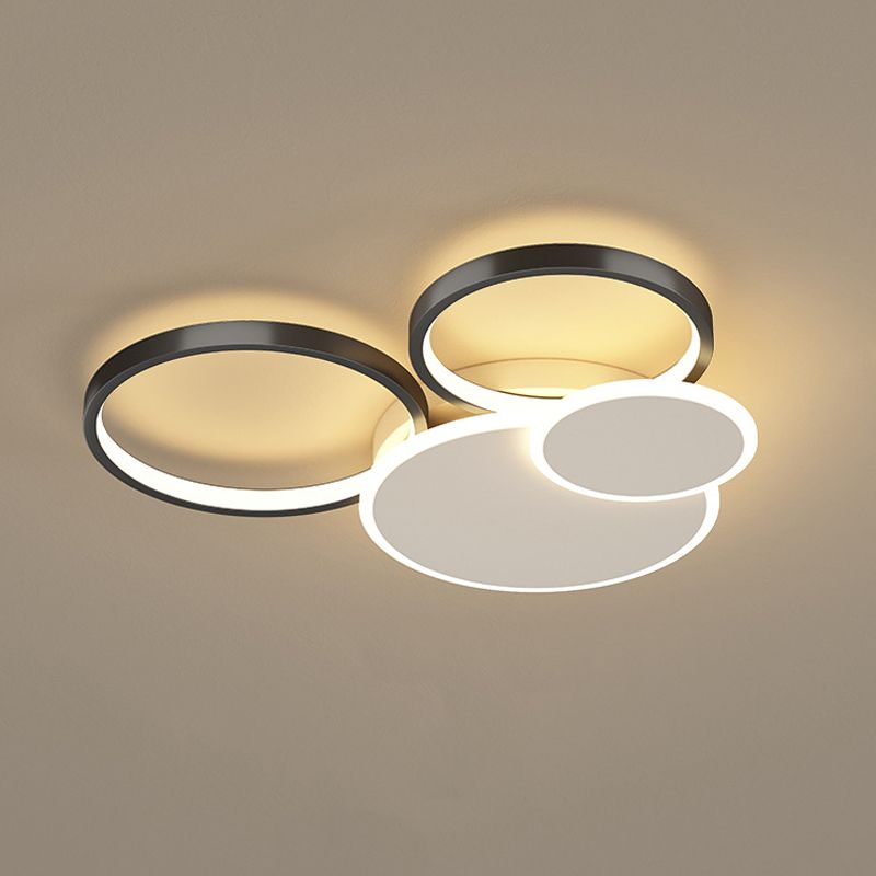 4 Lights Geometric Flush Mount Lamp Modern Metal Flush Ceiling Lights