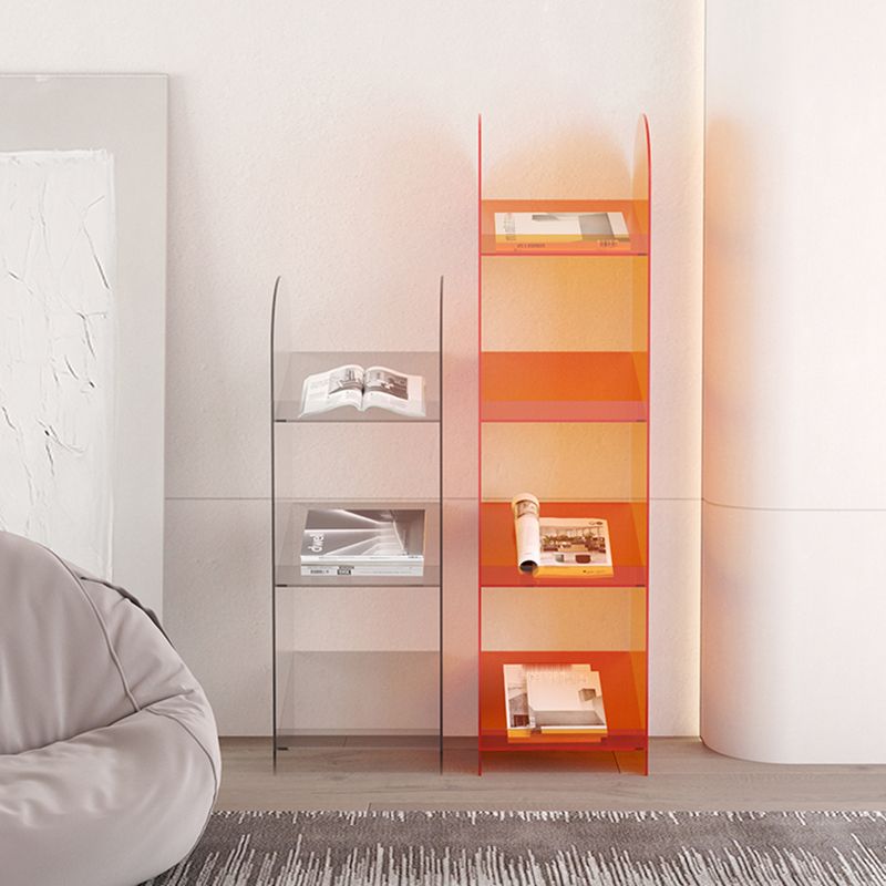 Modern Open Back Standard Bookshelf Acrylic Bookcase with Shelves