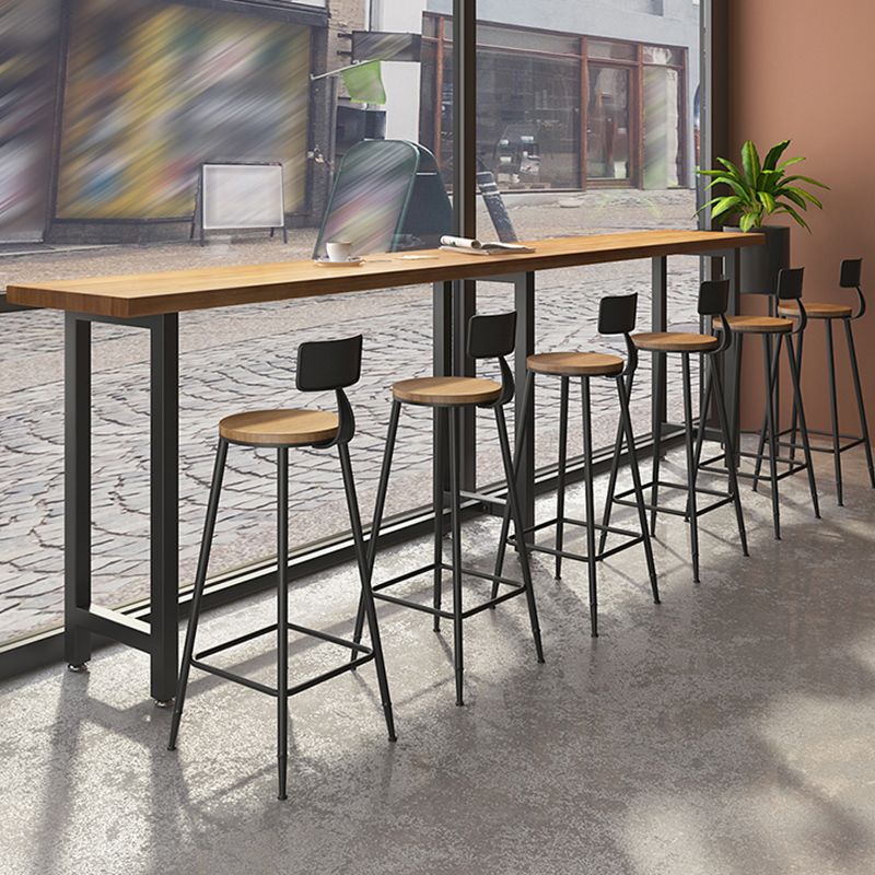 Industrial Metal Bar-stool with Black Base Round Low Back Counter-height Stool for Shop