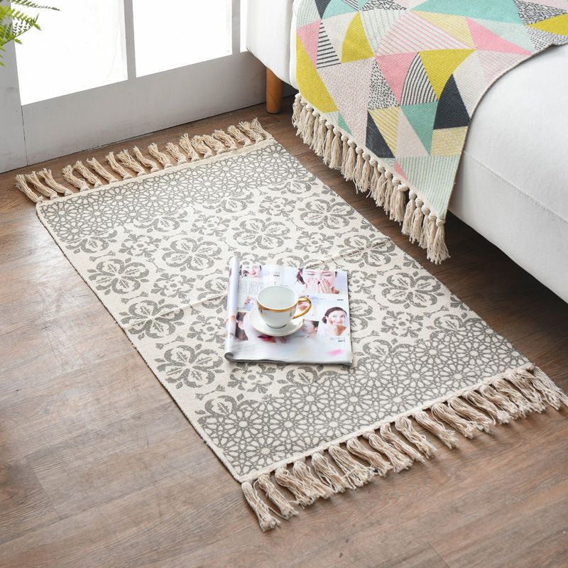 Boheemian Tribal Print Rug Retro Washable Area Carpet Fringe Design Katoen Blend Tapijt voor thuisdecoratie