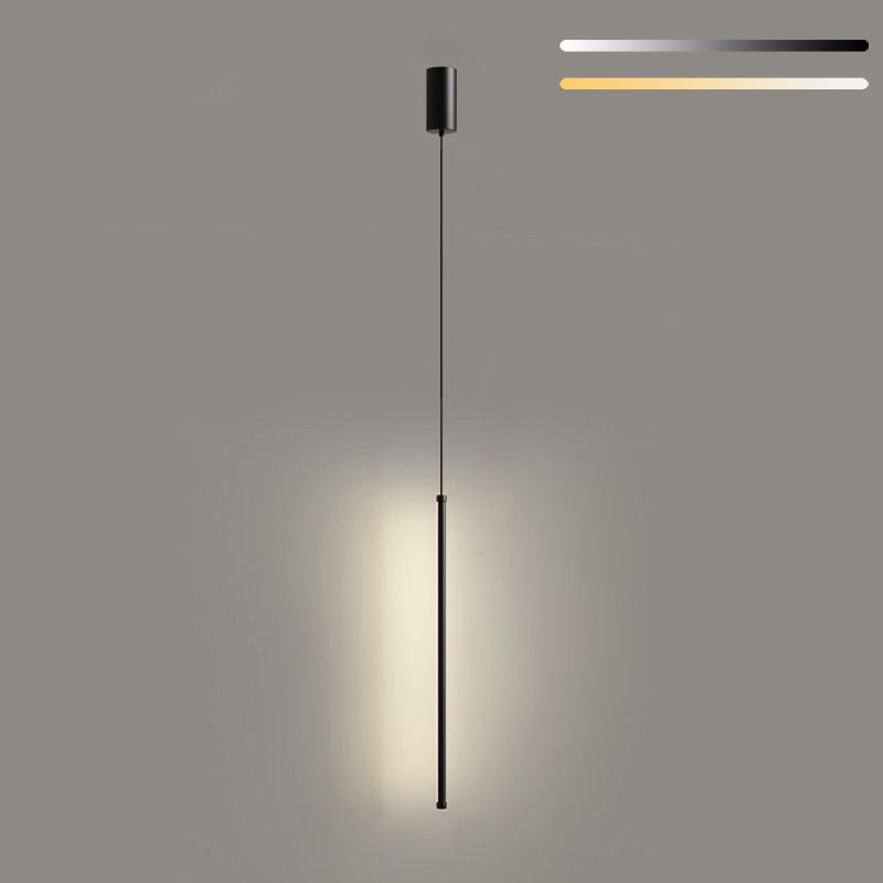 Minimalistische lineare Anhängerbeleuchtung, Acryl -LED hängen Licht in Schwarz