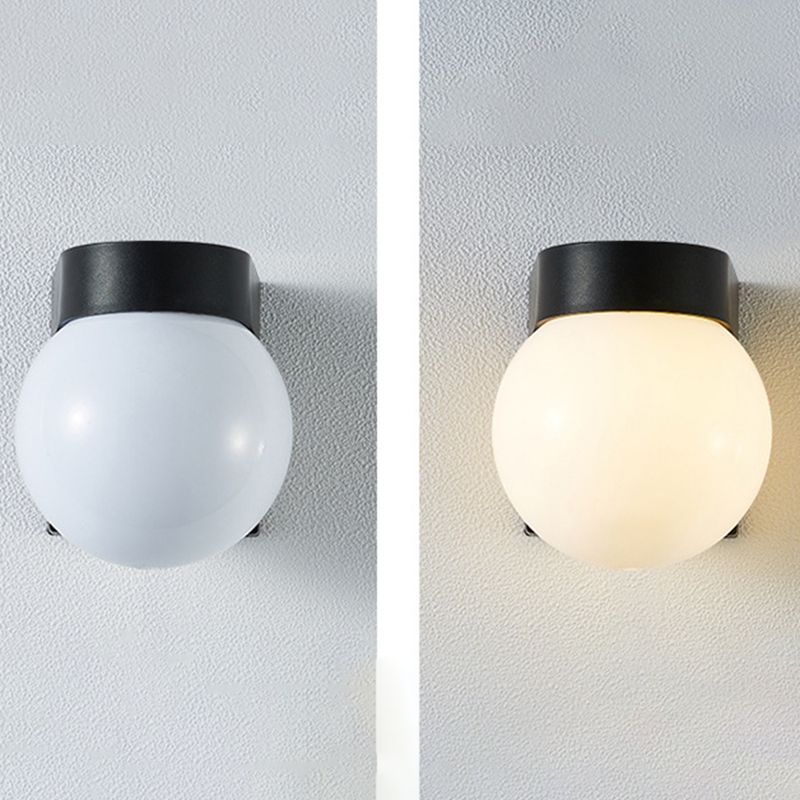 Kugelwandbeleuchtung moderner Milch weiß weißes Glas 1 leichte Leuchtenlampe für Outdoor