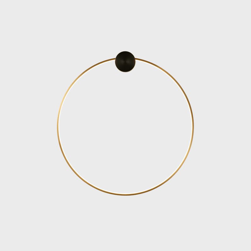 Metal Round Shape Wall Lighting Modern Style 1 Light Wall Mounted Light Fixture