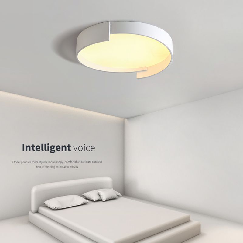 Modern Style Circle Shape Ceiling Light Metal 1 Light Ceiling Light for Bedroom