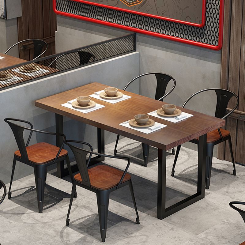 Industrial 1/2/3/5 Pieces Dining Set Rectangle Wood Dining Table for Dining Room