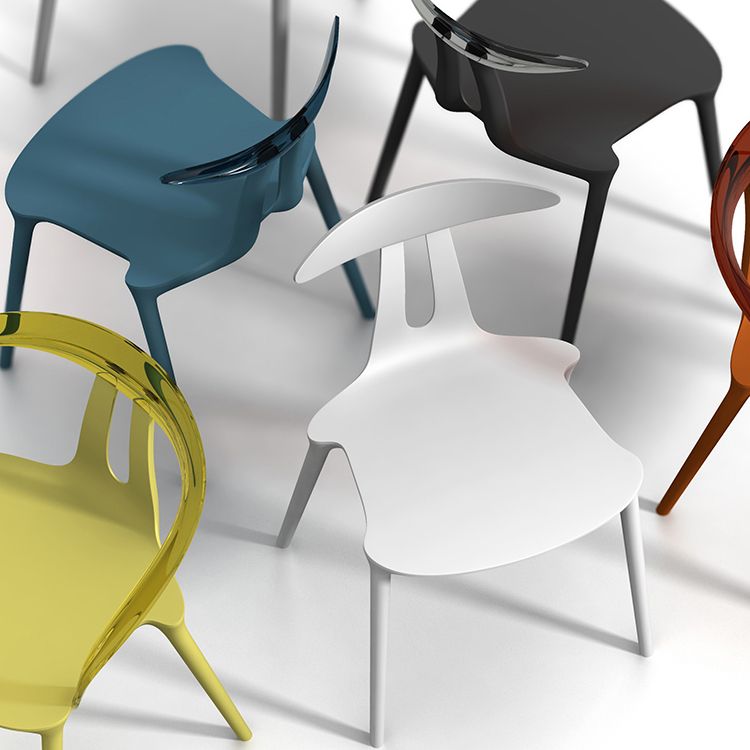 Contemporary Style Plastic Armless Dining Chair for Home Use